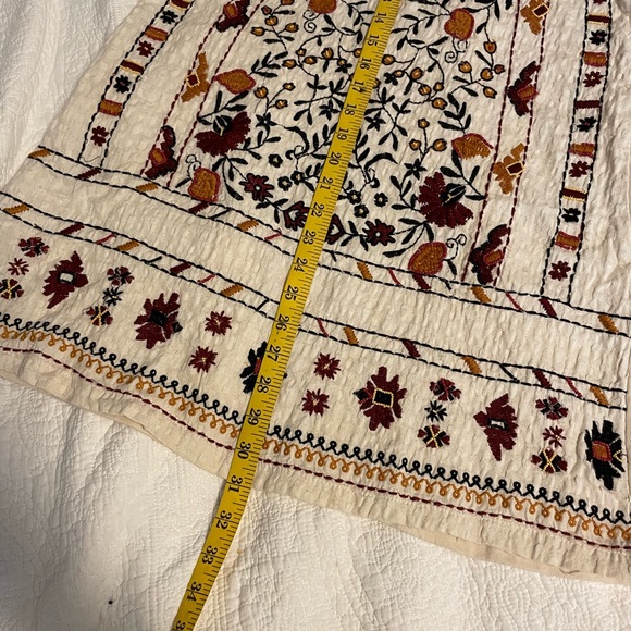 Zara Cotton Muslin Beaded and Embroidered Shift Halter Dress - Picture 3 of 7